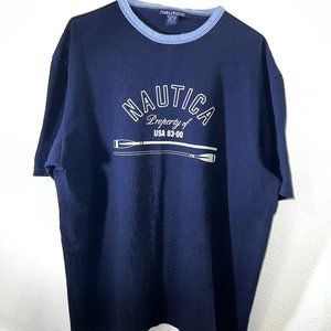 Navy Blue Nautica Graphic T-Shirt. Men's Large